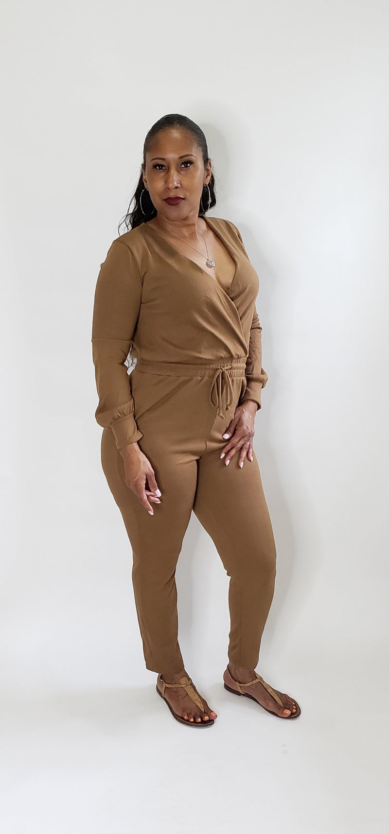 Jumpsuit w/Rope Waist Tie