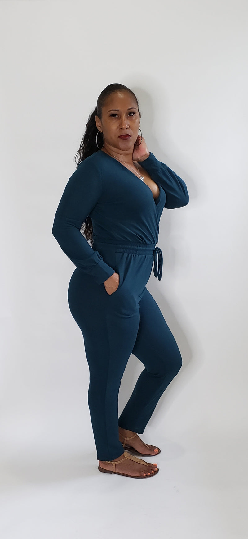 Jumpsuit w/Rope Waist Tie